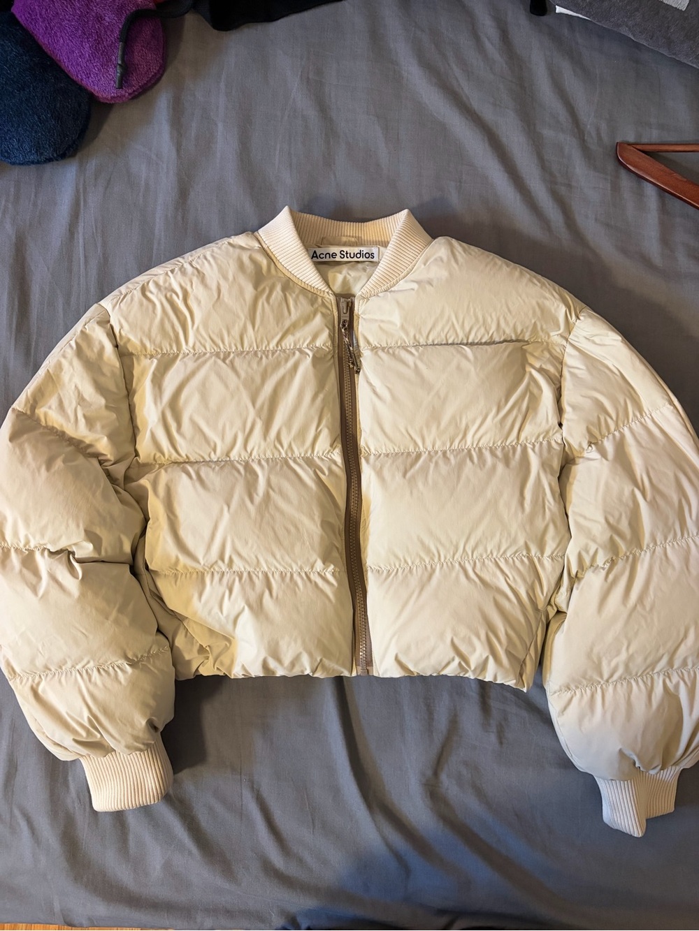 acne studio cropped quilted down puffer jacket fw22